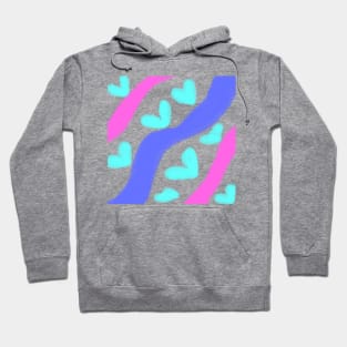 Pink Purple heart watercolor art design Hoodie